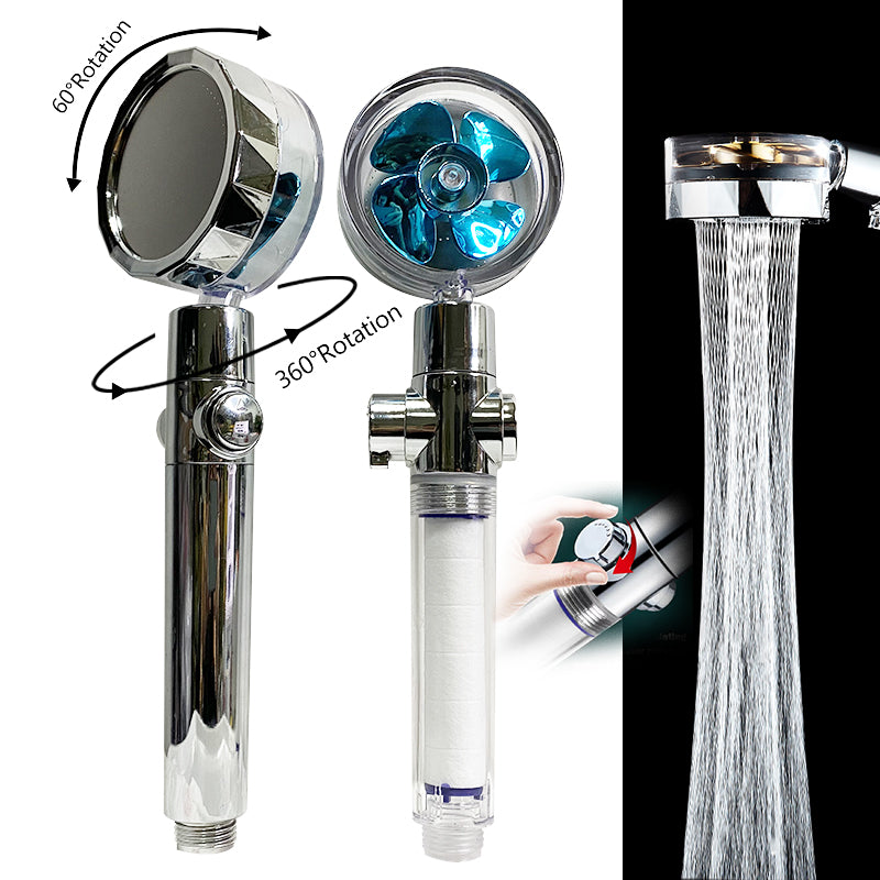 Cabeça De Chuveiro Com Hélice De Pressão Turbo Portátil